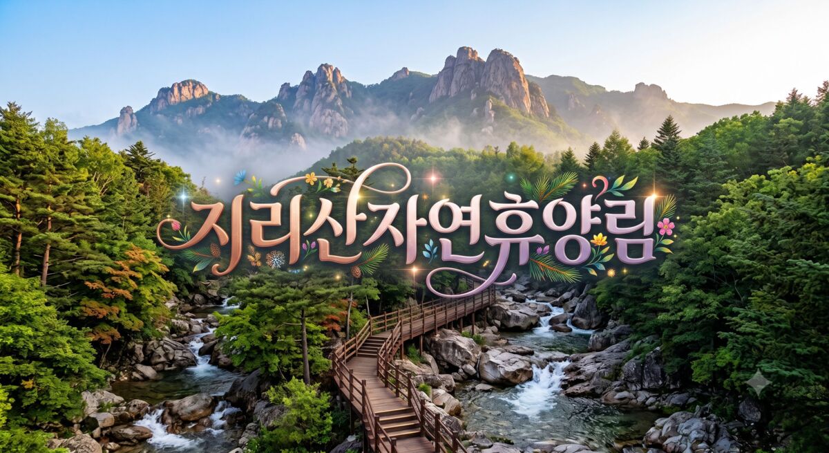 경남 함양 지리산자연휴양림의 울창한 원시림과 투명한 산간 계곡이 어우러진 휴양지 풍경