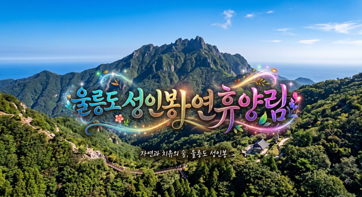울릉도 성인봉자연휴양림 울창한 원시림 및 숲속의집 전경